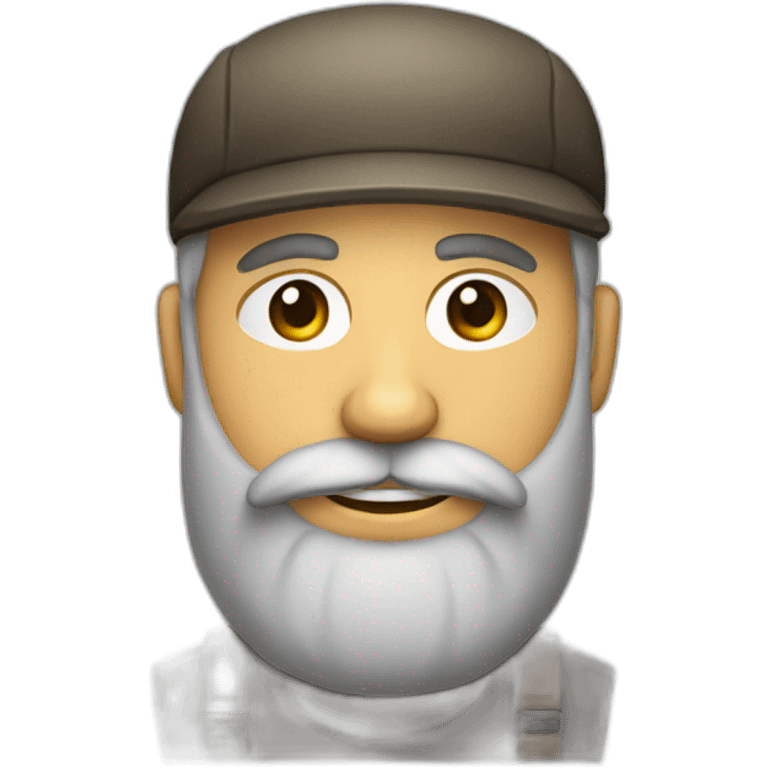 homme barbe avec béret et écouteur sans fil   emoji