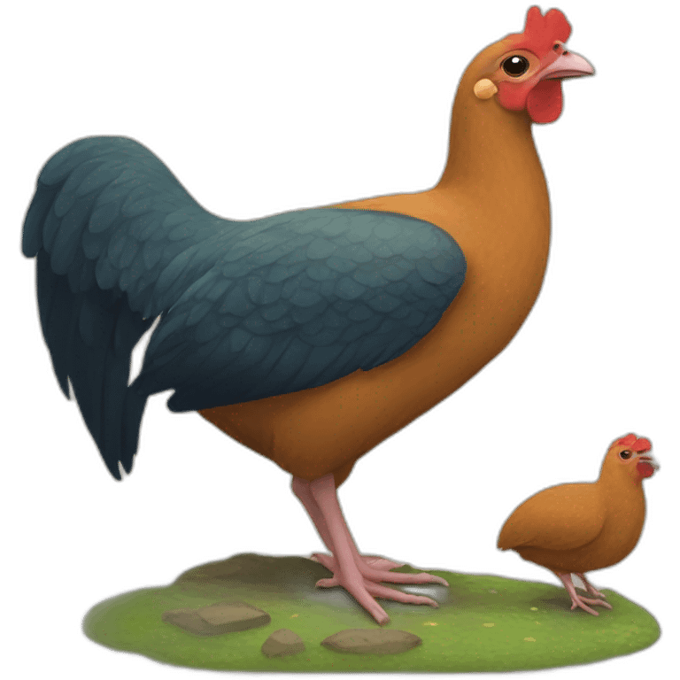 poussin sur capibara emoji