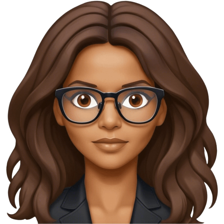 Halle Berry COM ÓCULOS E cabelos longos emoji