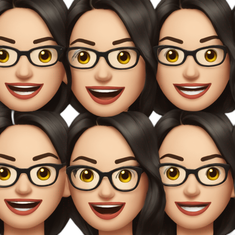 Megan Fox sonriente con lentes y hablando por teléfono emoji