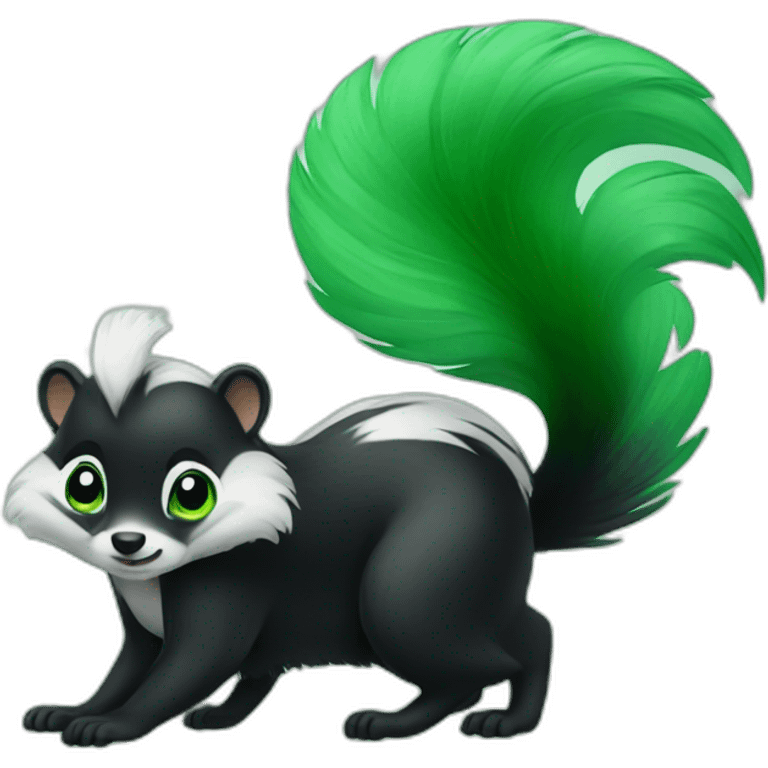 Skunk with green air emoji