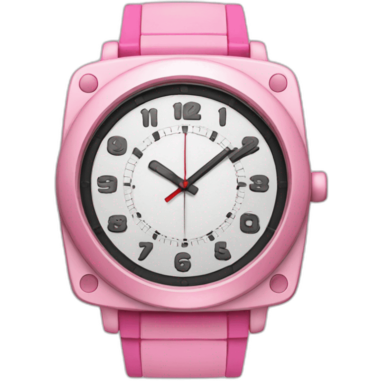 Reloj rosa emoji