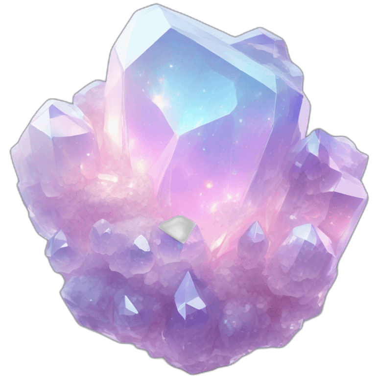 glossy Pastel whitish iridescent glass nebula crystal cluster emoji