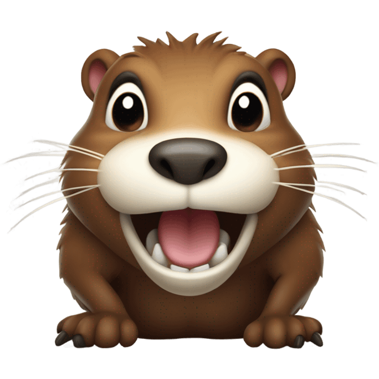 Laughing beaver emoji