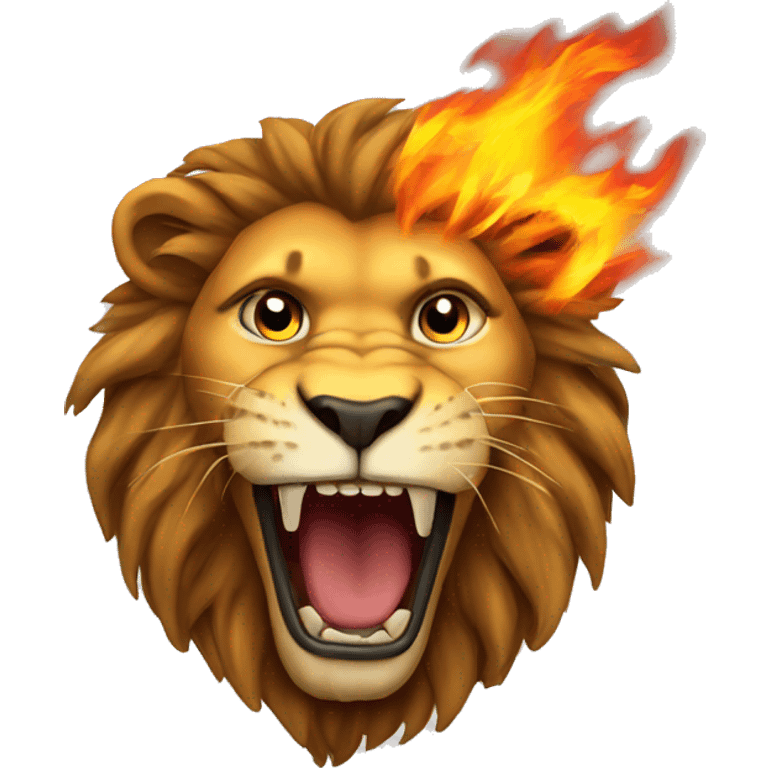 Lion on fire  emoji