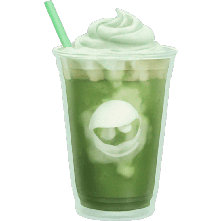 Iced matcha latte in clear cup emoji