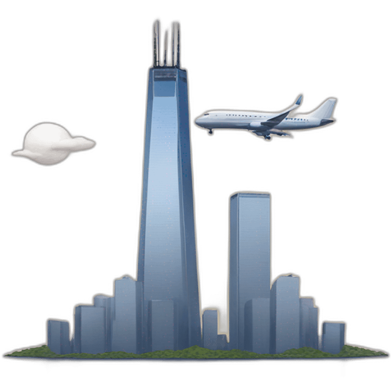 Plane and twin tower emoji