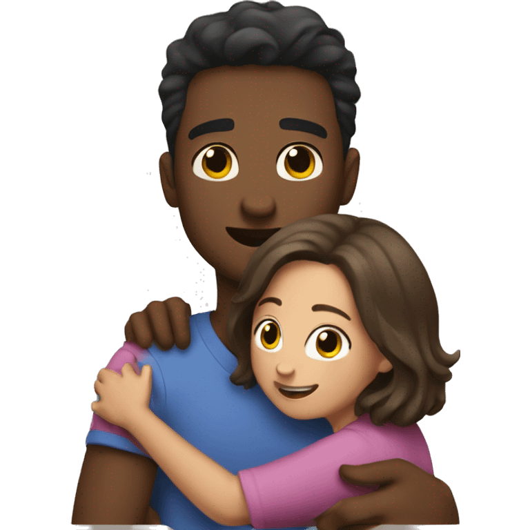 Ana brown Guy hug a girl emoji