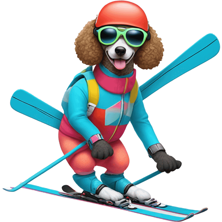 Poodle skiing emoji