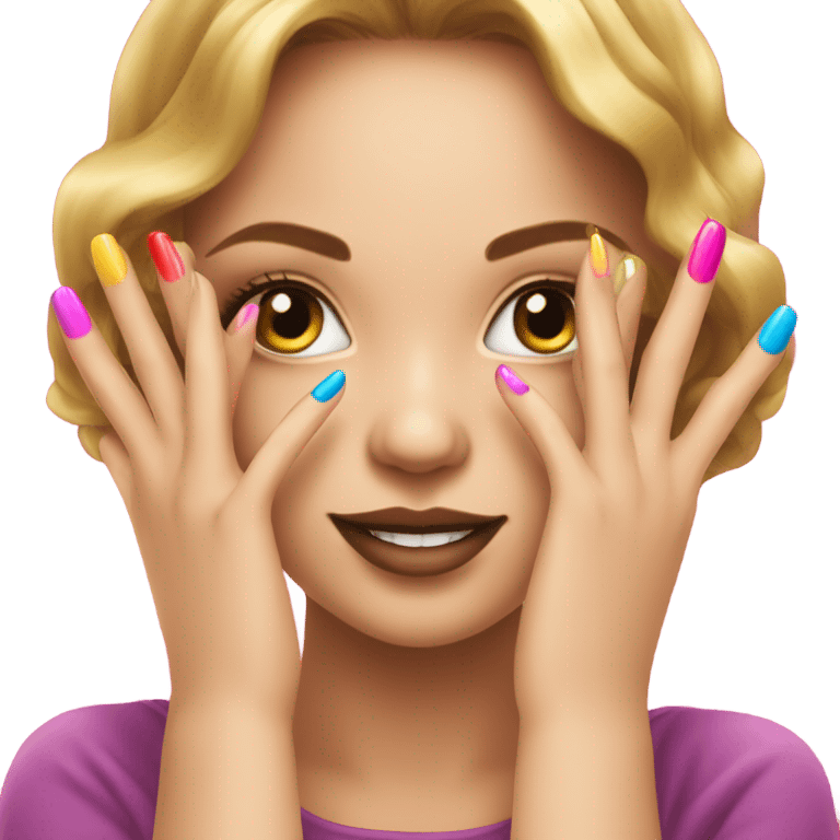 girl showing her nails  emoji