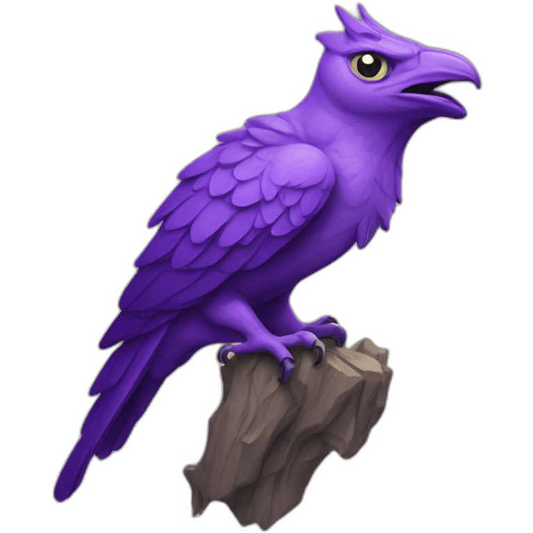 purple gargoyle with woodpecker peak emoji