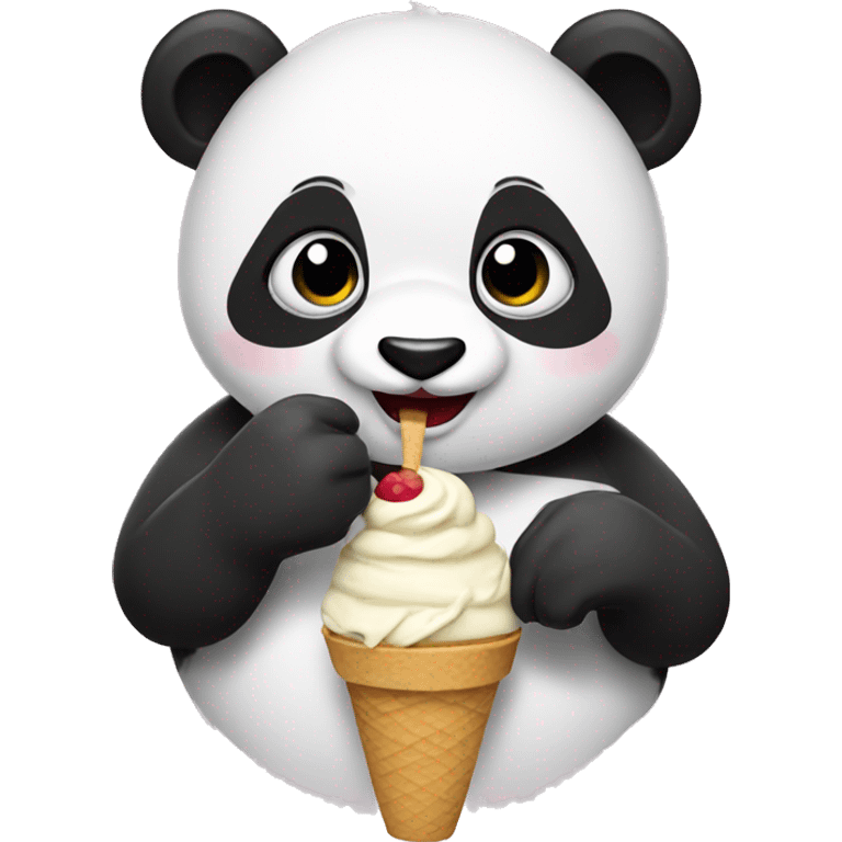 Panda eating ice cream emoji