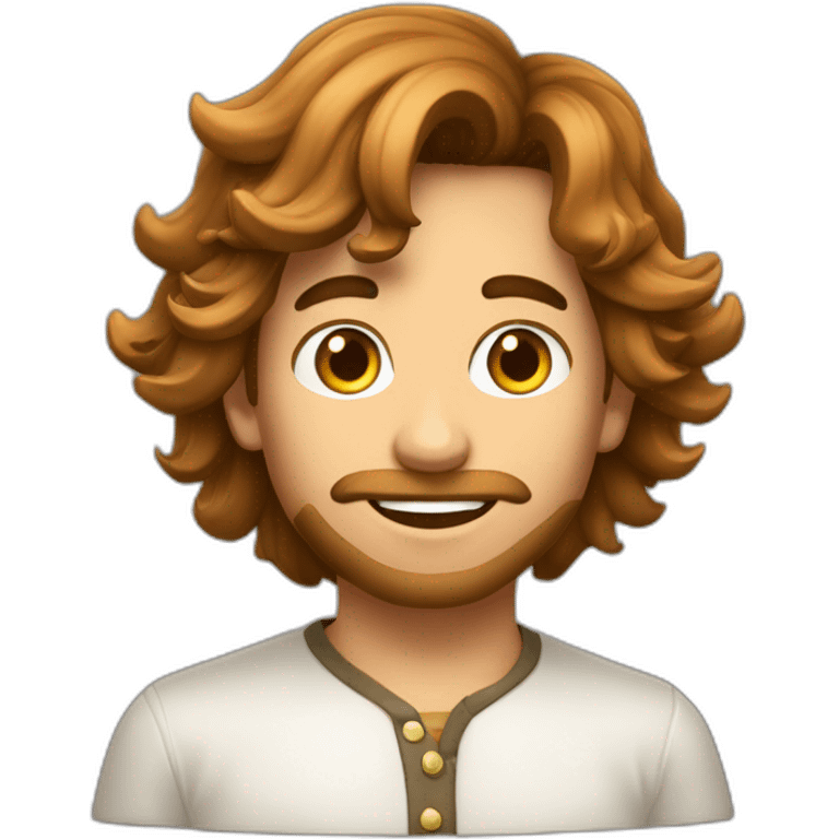 Garçon cheveux long châtain emoji