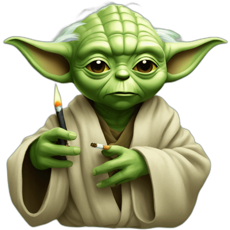 yoda avec une cigarette emoji