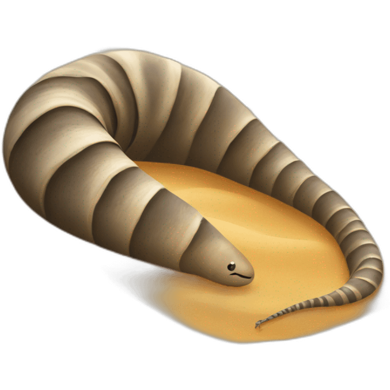 Sandworm on sand emoji