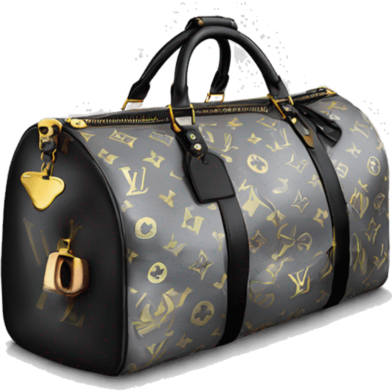 Louis Vuitton Duffle Bag Grey/Black With money init emoji