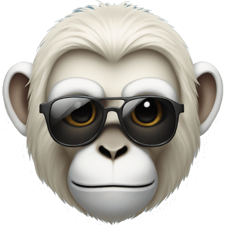 white monkey with sunglasses  emoji