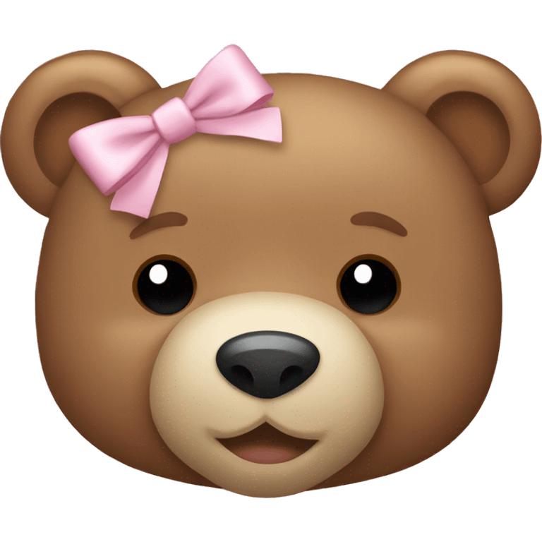 Teddy bear with light pink bow  emoji