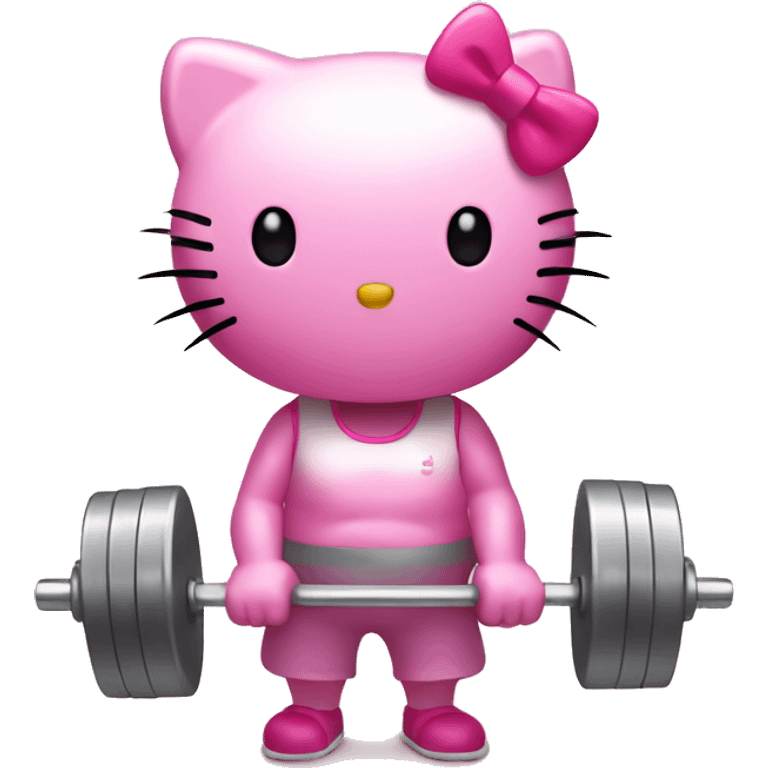 Hello kitty lifting weights  emoji