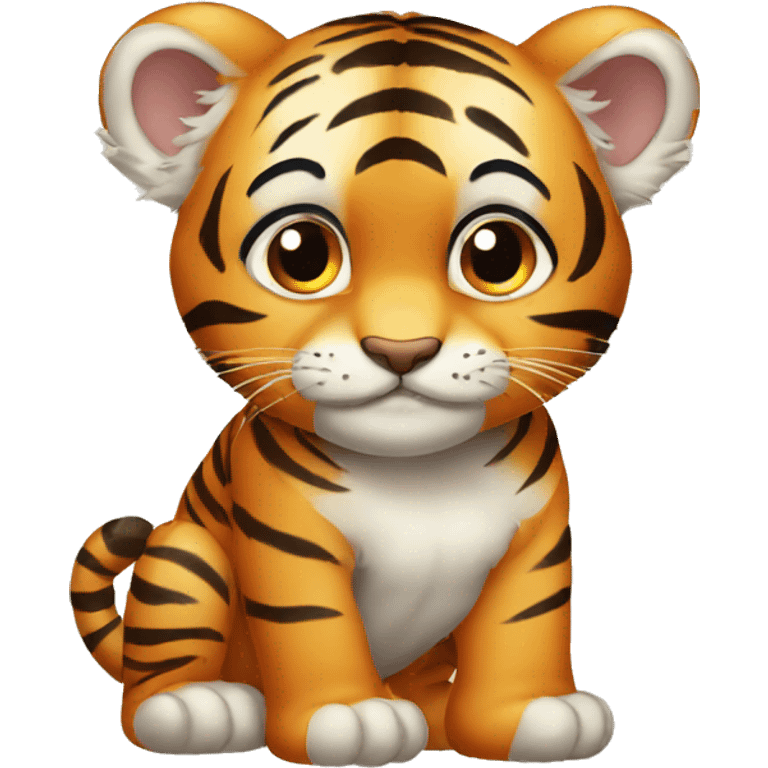 Wary baby tiger emoji