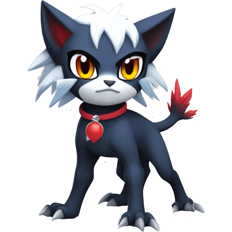 Edgy Cool Kawaii Litten-Absol-Pokémon Full Body emoji