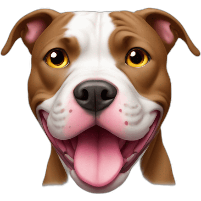 Pitbull con ojos de corazón emoji