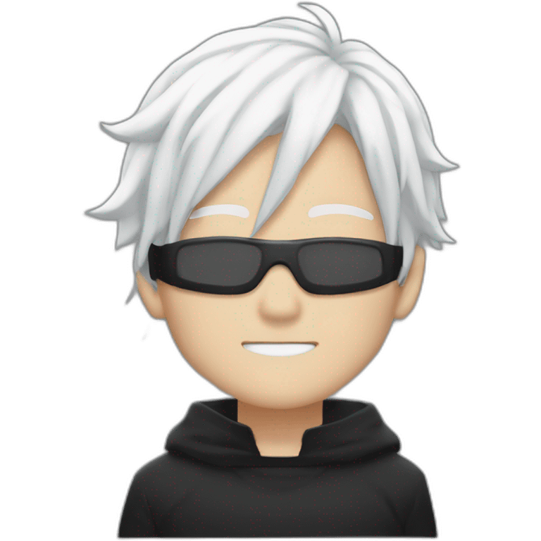 Gojo satoru white hair with a black cloth on his eyes emoji