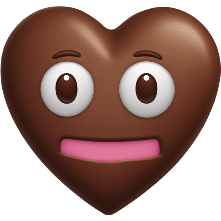 Corazón con textura de pastel de chocolate amargo con una porción cortada  emoji