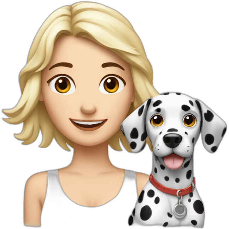 Dalmatian-with-cute-woman emoji