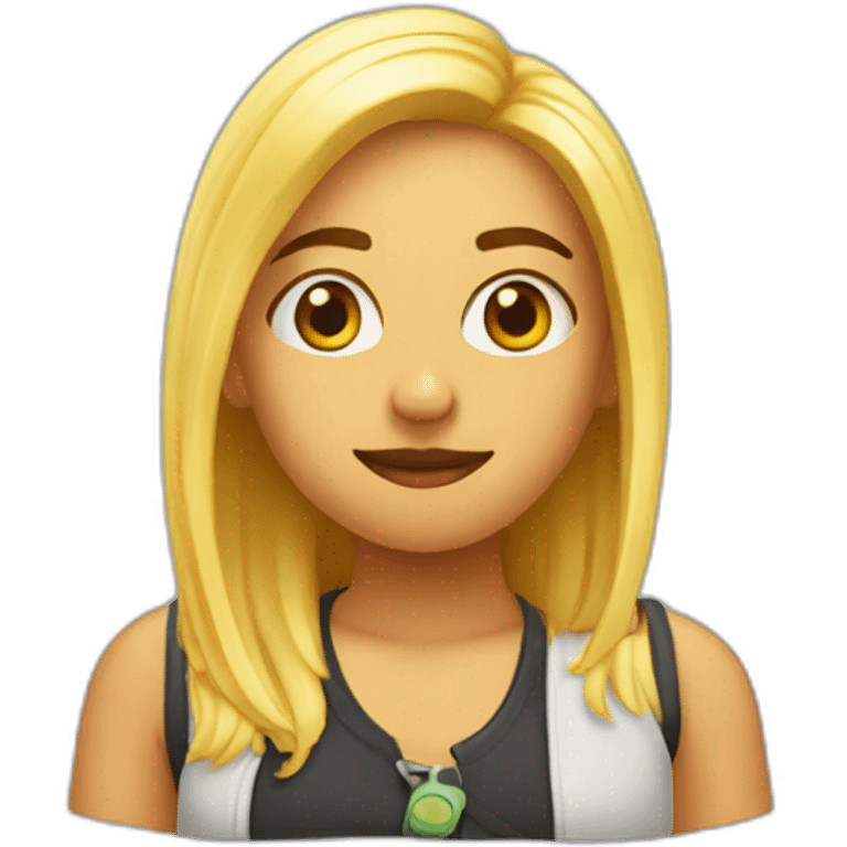 chica rubia fumando emoji