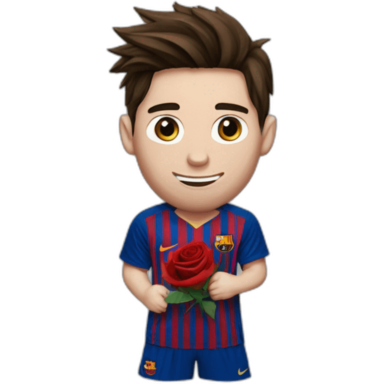 messi with a rose emoji