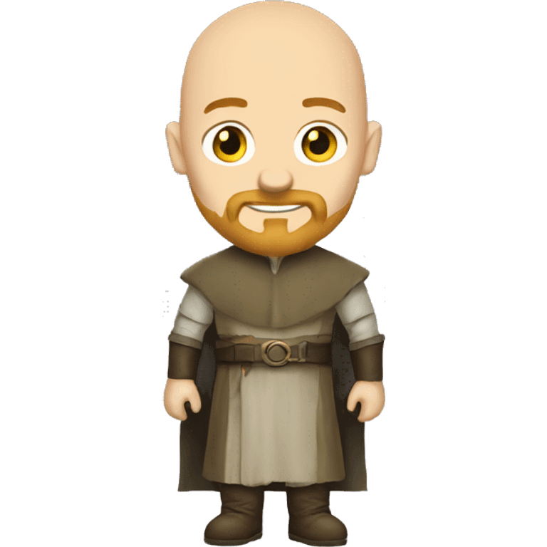 Bald man with blonde beard in game of thrones outfit  emoji