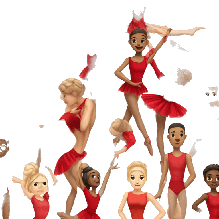 gender neutral ballet dancer wearing a red unitard without a skirt or tutu emoji