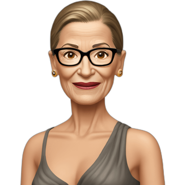 sexy ruth bader ginsburg wearing only a bikini bottoms no top exposed (full body, ios17) emoji