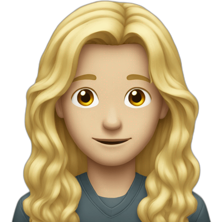 young blond man with long hair emoji