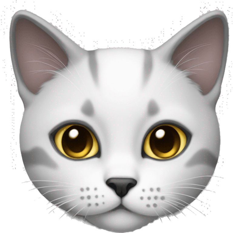 A british short hair cat With white fur and Dark grey Details  emoji