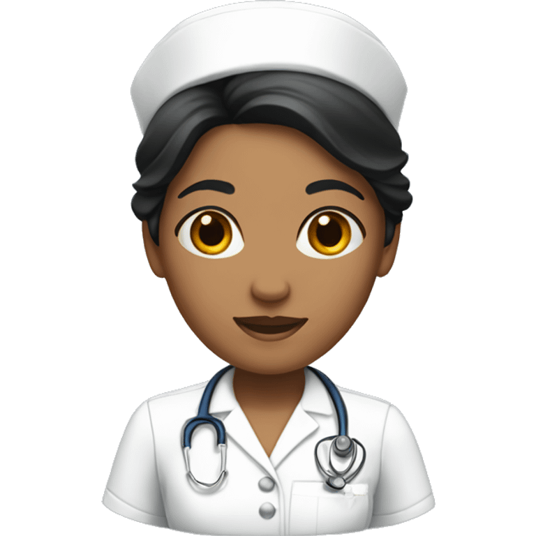 a Nurse with black hair and tanned skin emoji