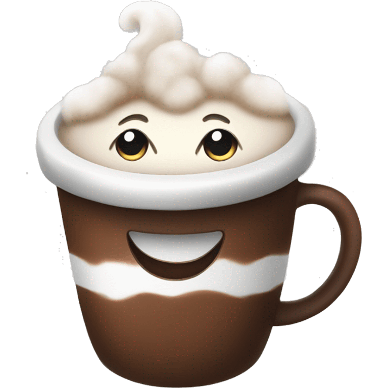 Hot cocoa smiling emoji