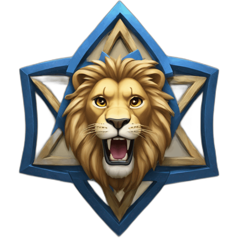 arms lion head inside a Star of David emoji