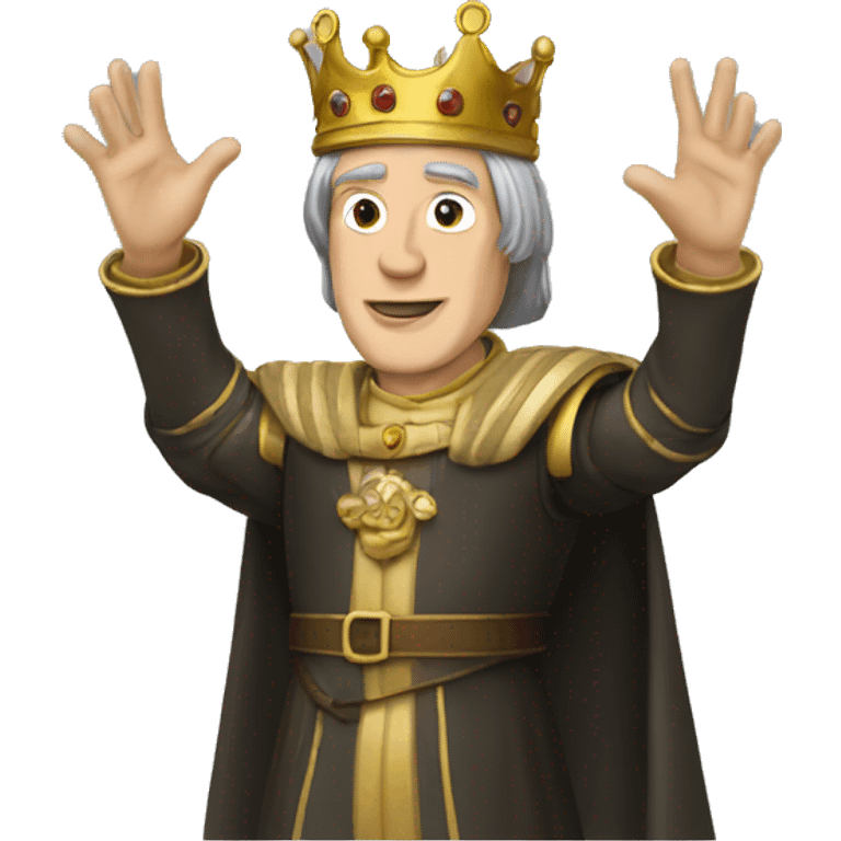 King Baldwin IV with his hand up emoji