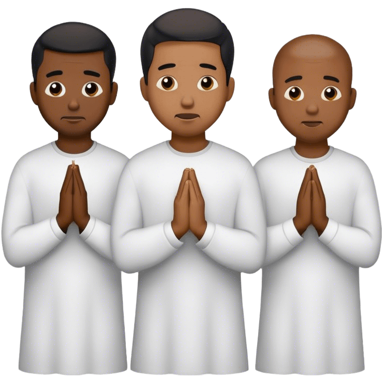 Four black men praying emoji