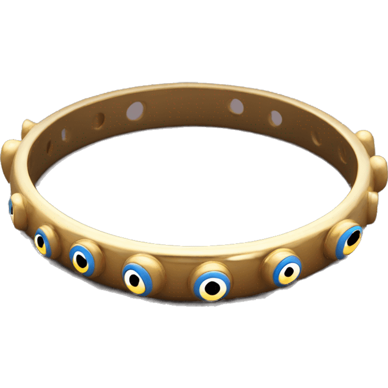 very thin gold bangle ring studded with eyeballs emoji