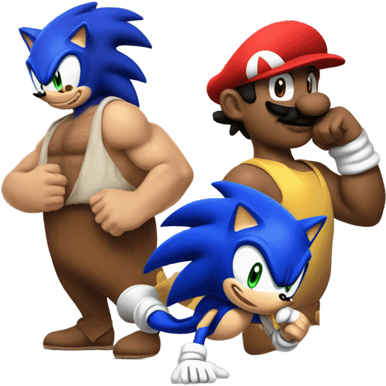 Buff sonic and mario emoji