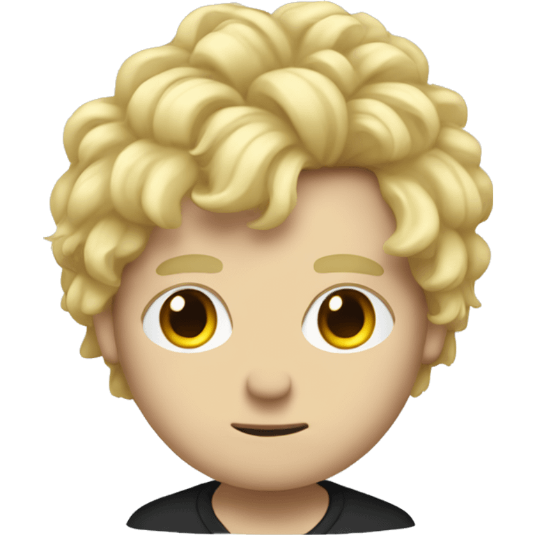 kyle (blond puffy hair white man) as an emo boy emoji