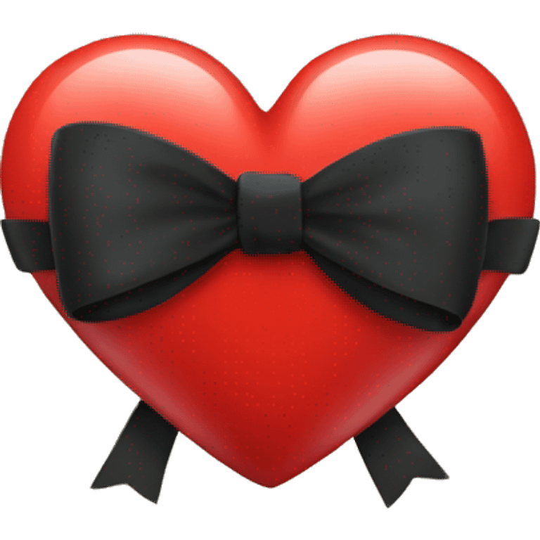 Red heart with black bow emoji