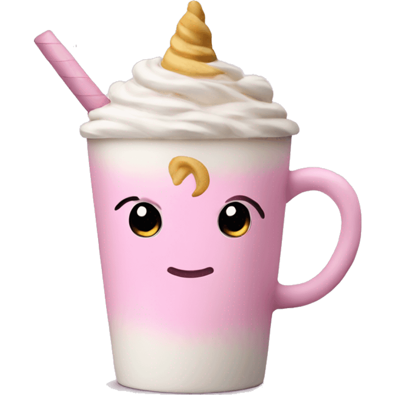 Light pink unicorn latte  emoji