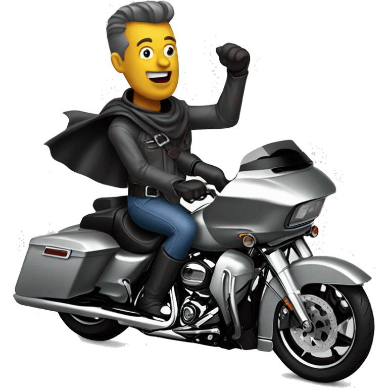 Crazy Tin Man riding Harley road glide emoji