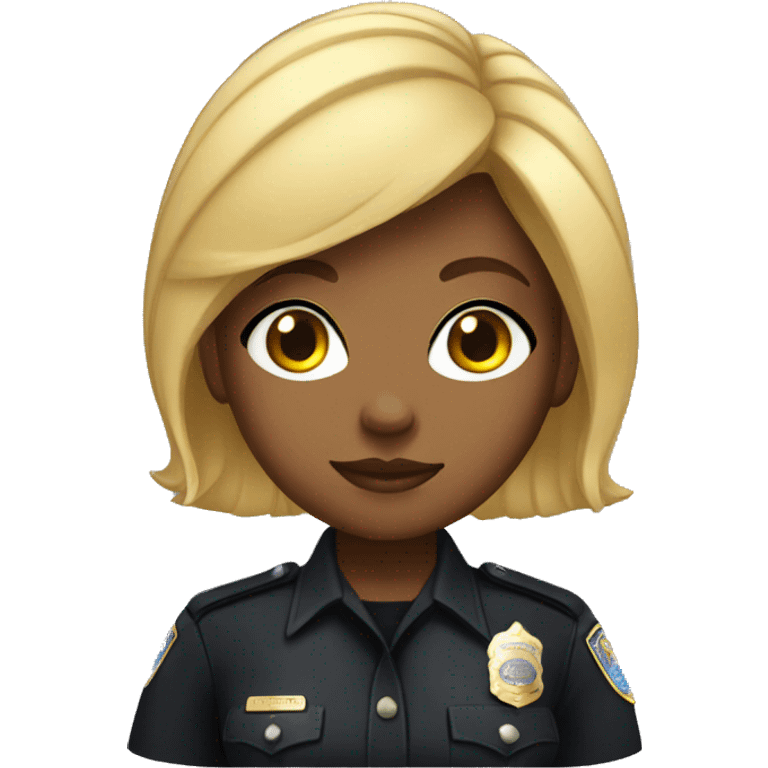 A black cop girl with blonde hair emoji