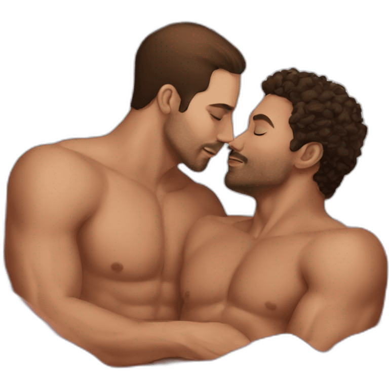 White-Sexy-men-kissing-in-the-bed emoji