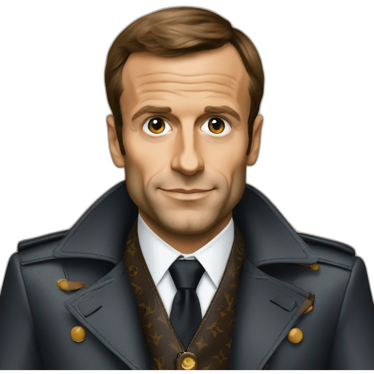 Emanuel macron dressing a louis Vuitton emoji